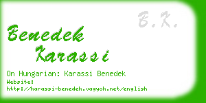 benedek karassi business card